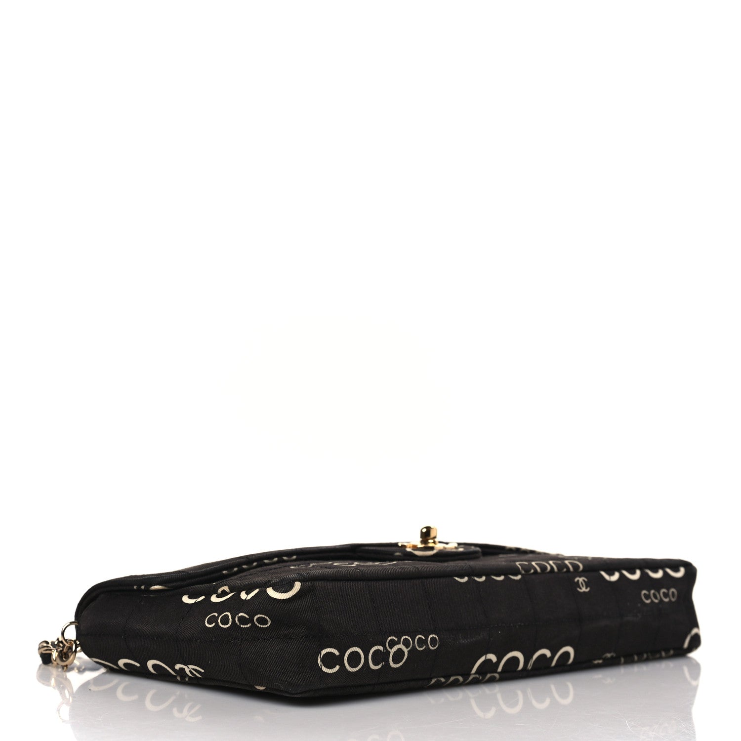 Chanel Canvas Chocolate Bar Quilted Coco East West Flap Black 4 of 9