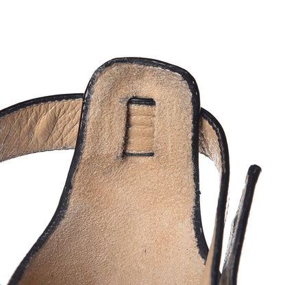 Valentino Garavani Calfskin Lace Applique Wood Wedge Sandals 39 Black 13 of 15