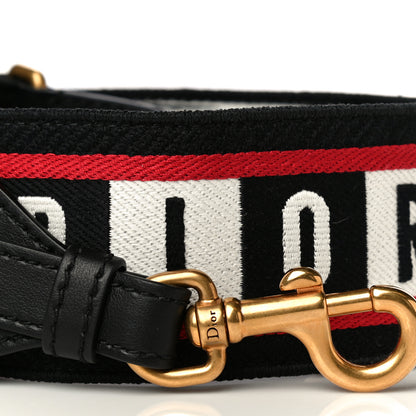 Christian Dior Canvas Embroidered Dioramour Shoulder Strap Black Red White 3 of 7