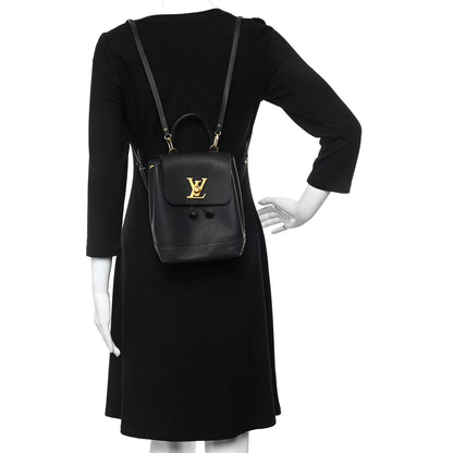 Louis Vuitton Calfskin Lockme Mini Backpack Black 2 of 13
