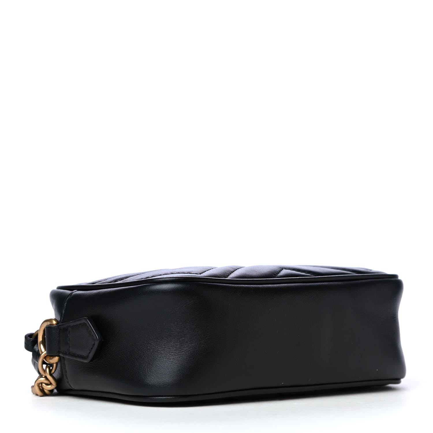 Gucci Calfskin Matelasse Mini GG Marmont Chain Shoulder Bag Black 3 of 4