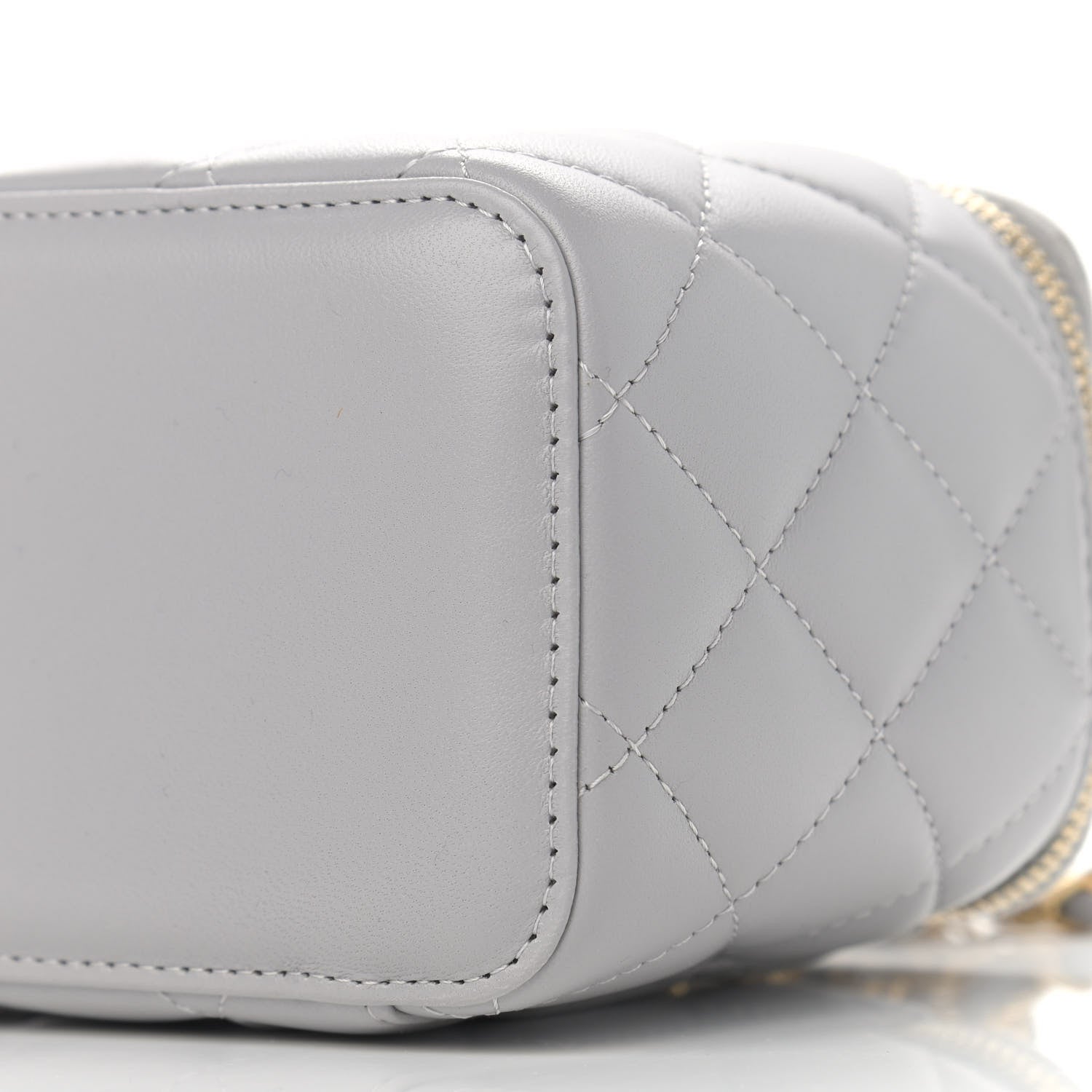Chanel Lambskin Quilted Small Pearl Crush Vanity Case With Chain Grey 10 of 12