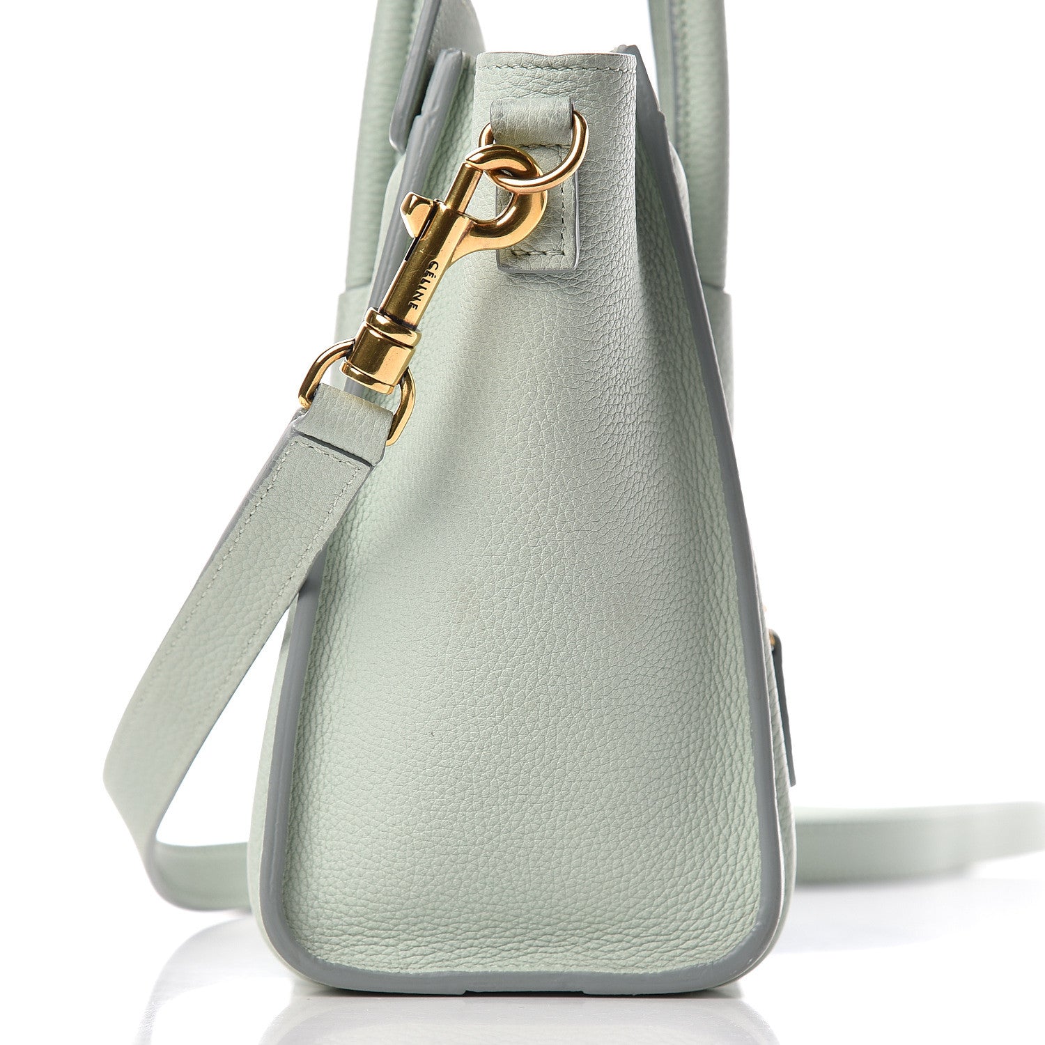 Celine Drummed Calfskin Nano Luggage Almond 15 of 18