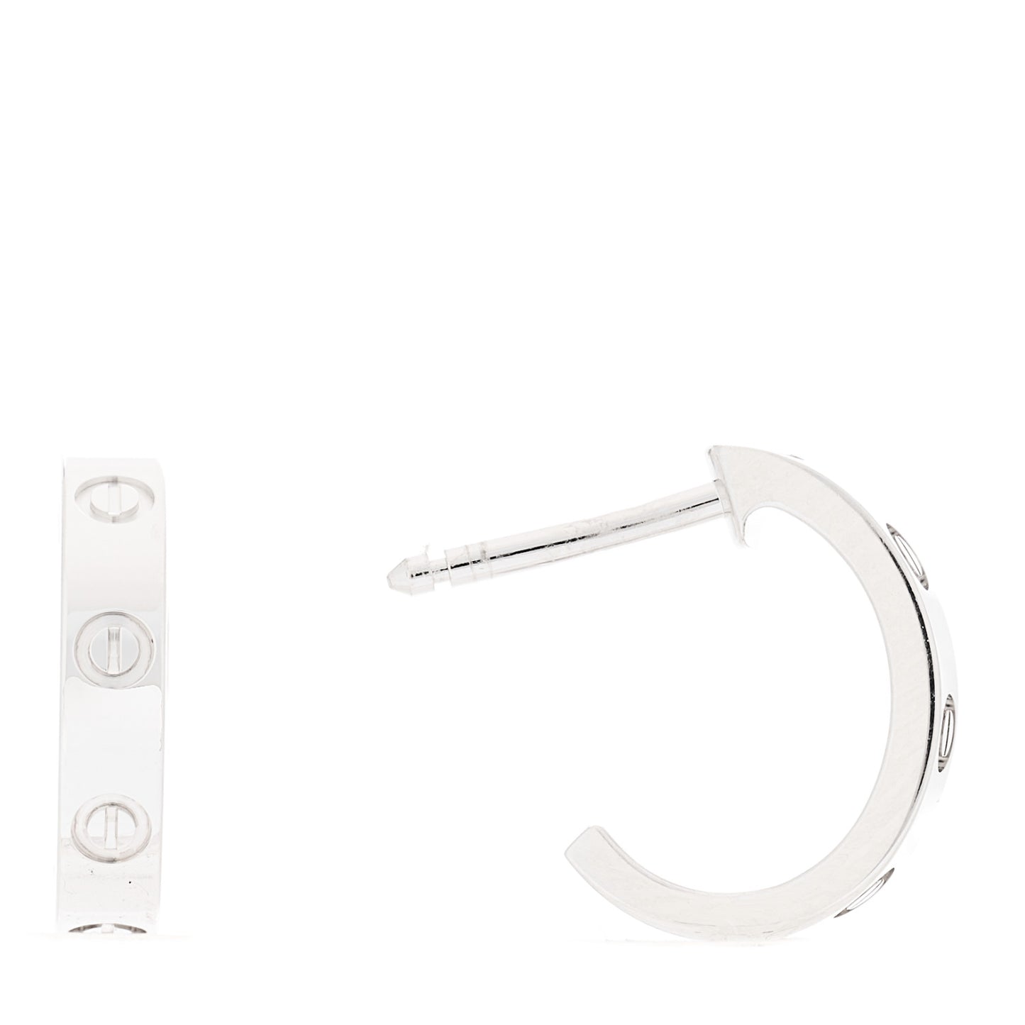 18K White Gold Small LOVE Hoop Earrings