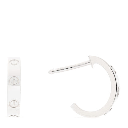 Cartier 18K White Gold Small LOVE Hoop Earrings 1 of 4