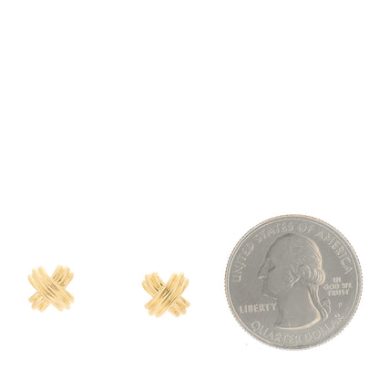 Tiffany 18K Yellow Gold Small Signature X Earrings 2 of 4