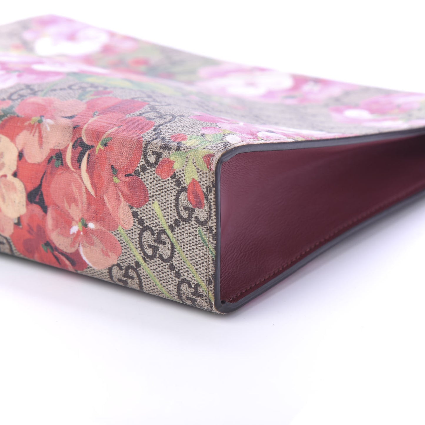 GG Supreme Monogram Blooms Large Cosmetic Case Beige Multicolor Dry Rose