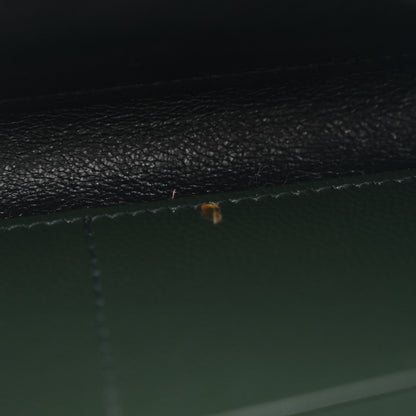 Saint Laurent Grain De Poudre Matelasse Chevron Monogram Chain Wallet Dark Green 12 of 14