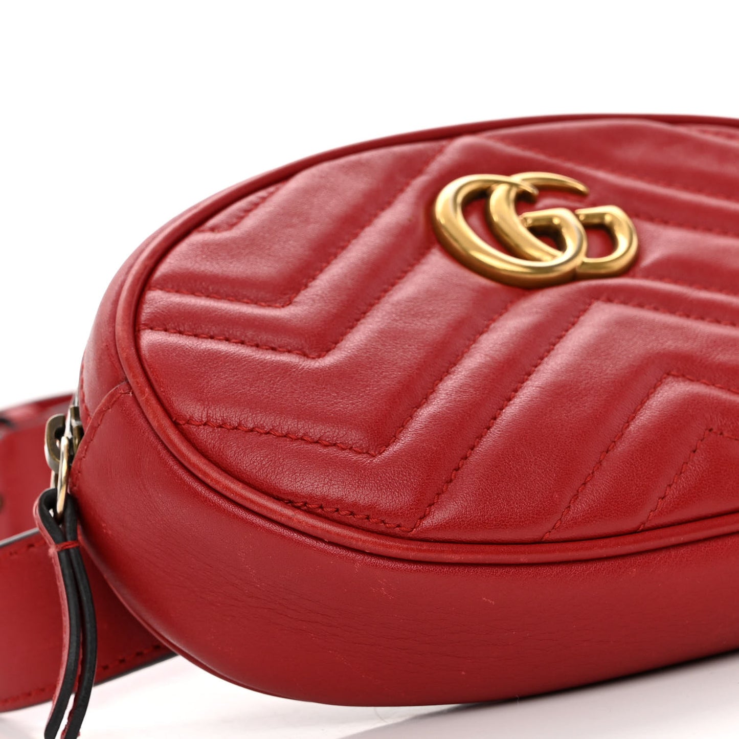 Calfskin Matelasse GG Marmont Belt Bag 85 34 Hibiscus Red
