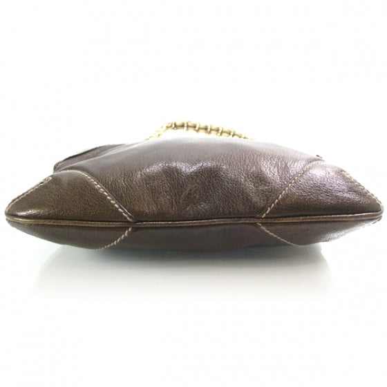 Leather Capri Shoulder Bag Bronze