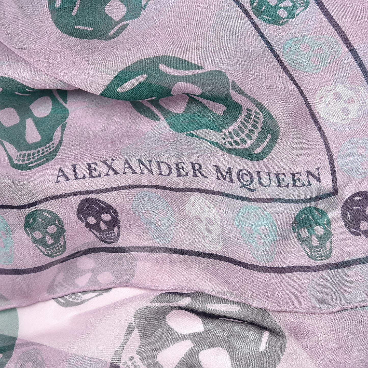 Silk Chiffon Skull Scarf Pink