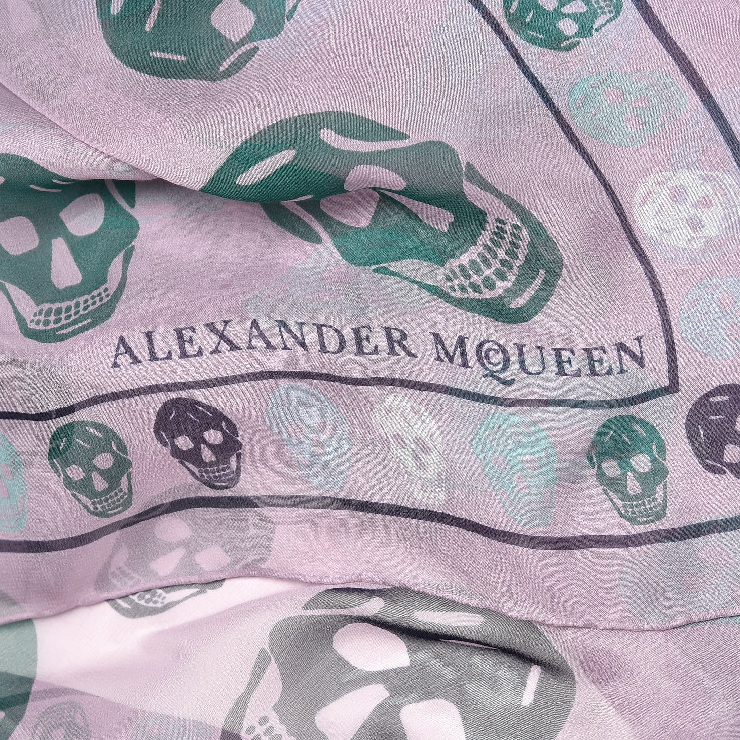 Alexander McQueen Silk Chiffon Skull Scarf Pink 3 of 3
