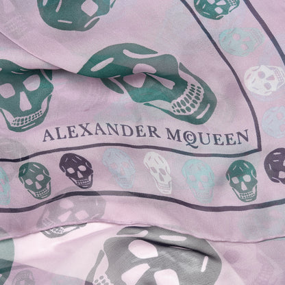 Alexander McQueen Silk Chiffon Skull Scarf Pink 3 of 3