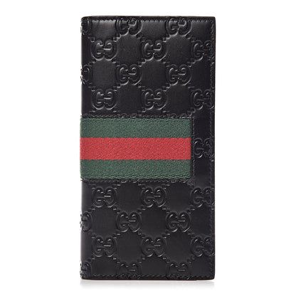 Gucci Guccissima Signature Web New Web Long Wallet Black 1 of 8