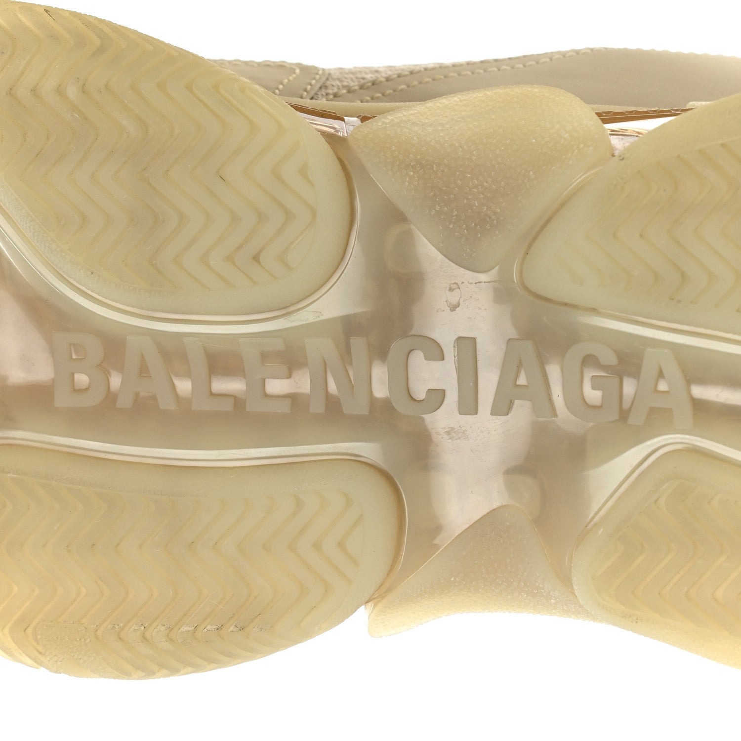Balenciaga Fabric Mesh Clear Sole Mens Triple S Sneakers 42 Beige 6 of 10