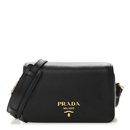 Prada Vitello Phenix Crossbody Bag Black 1 of 10