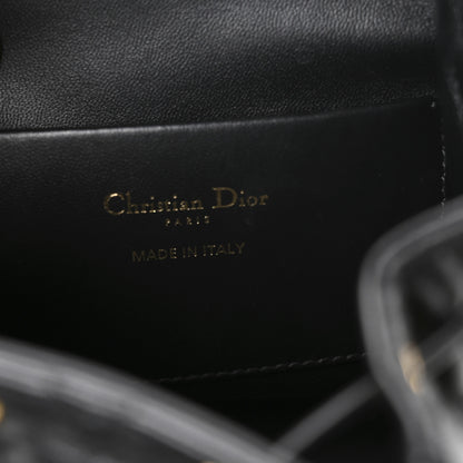 Christian Dior Lambskin Macrocannage Small Caro Backpack Black 6 of 10