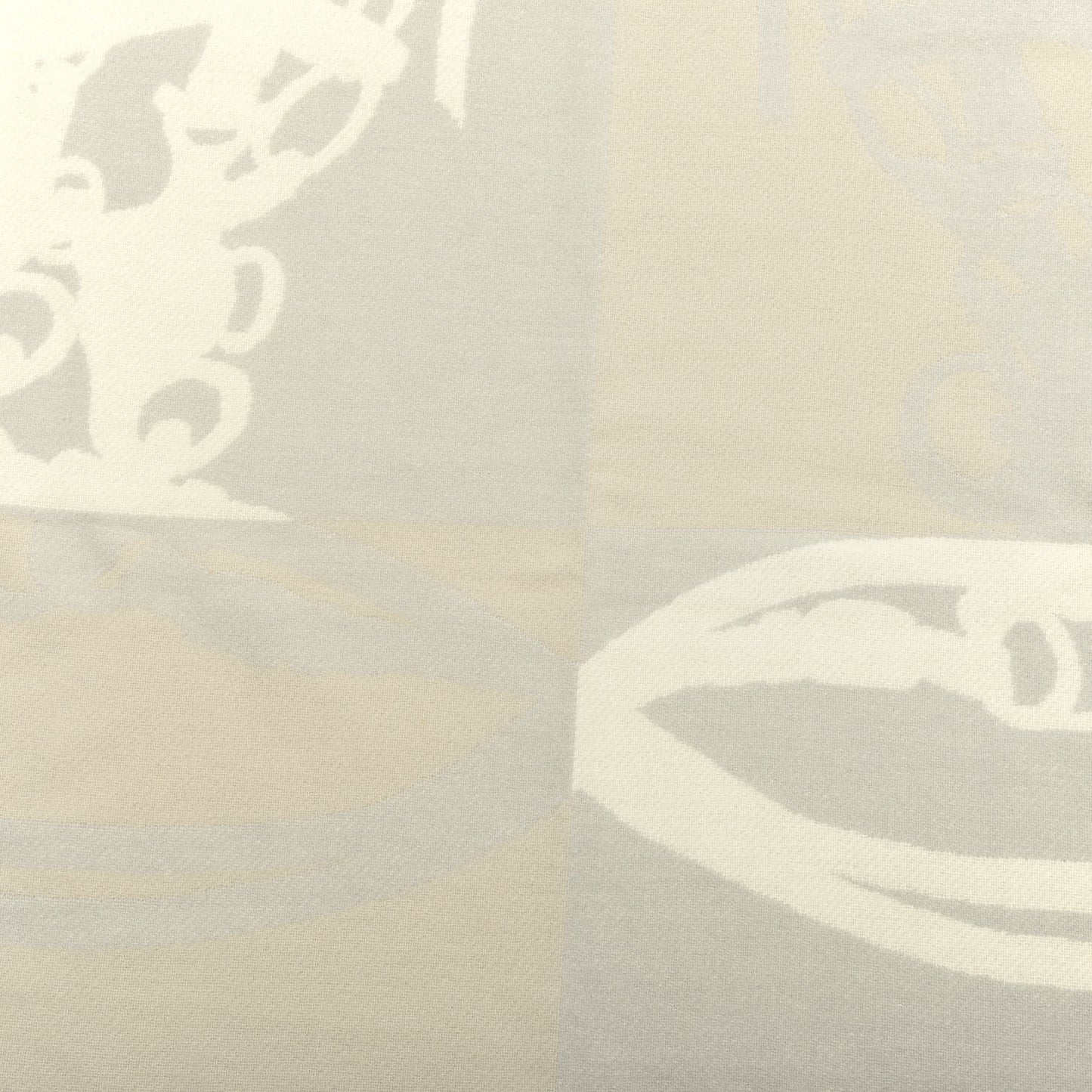 Cashmere Wool Brides De Gala Plaid Blanket Gris Perle