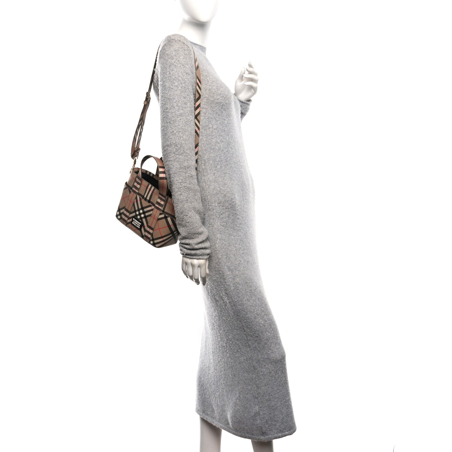 E-Canvas Check Daphne Tote Archive Beige