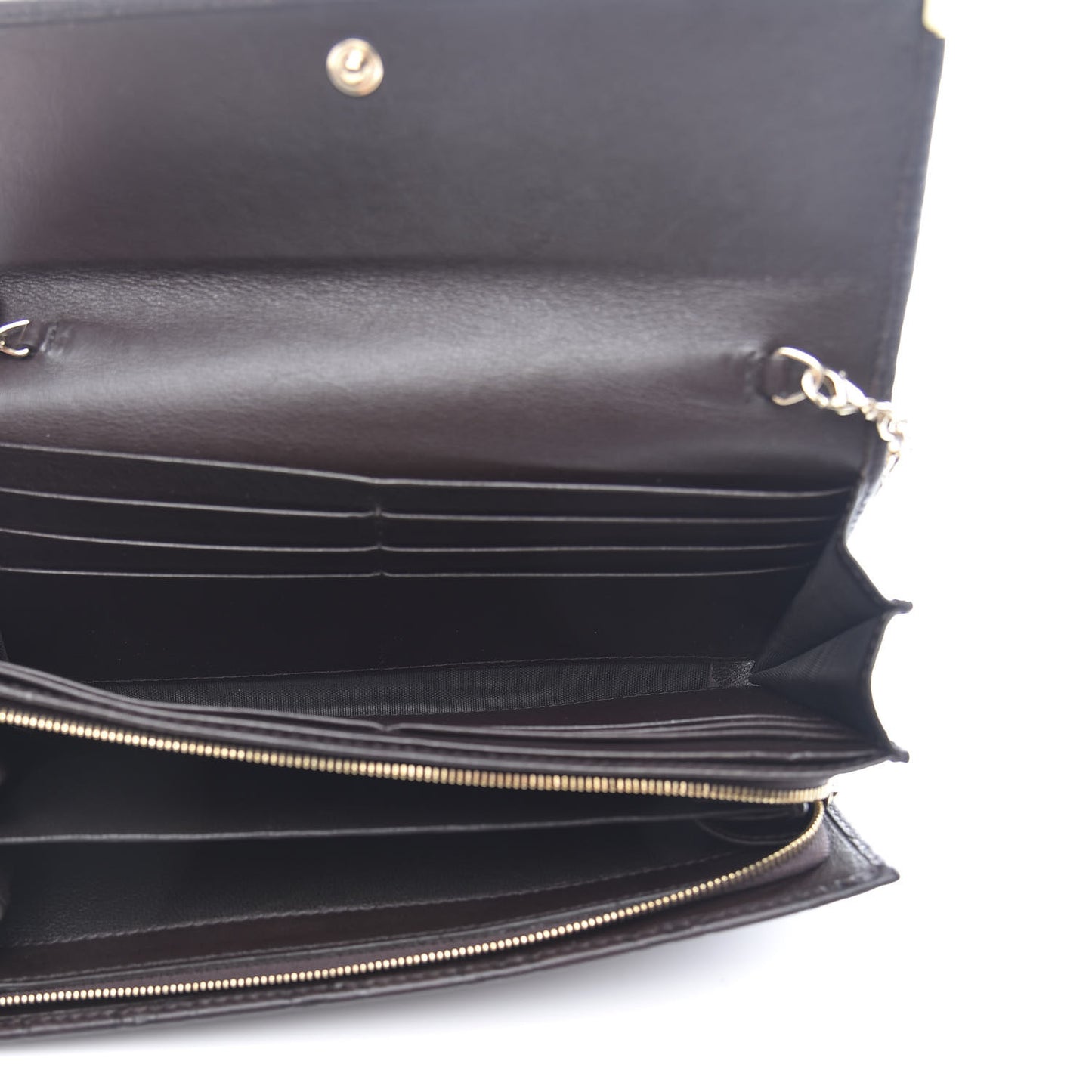 Guccissima Signature Dice Chain Wallet Chocolate