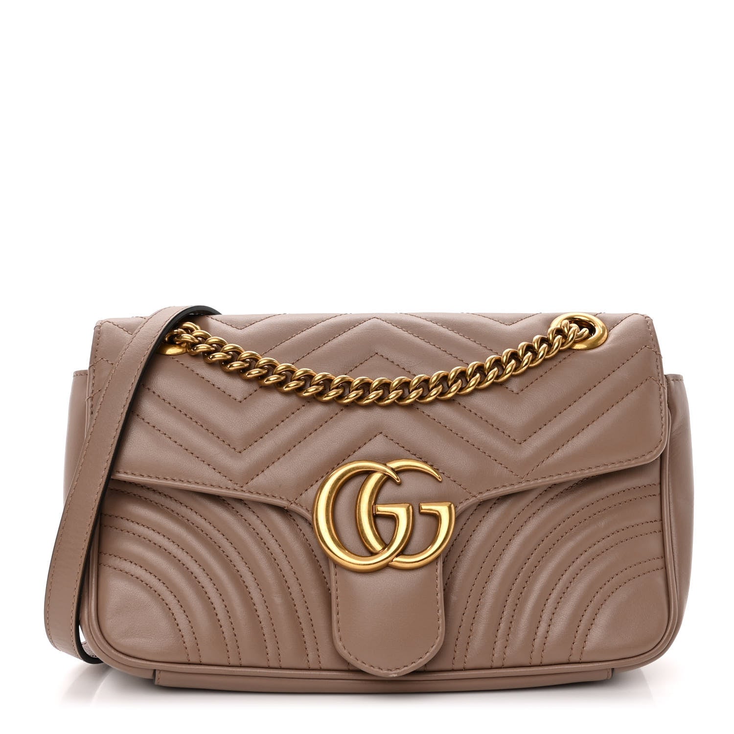 Gucci Calfskin Matelasse Small GG Marmont Shoulder Bag Porcelain Rose 1 of 11