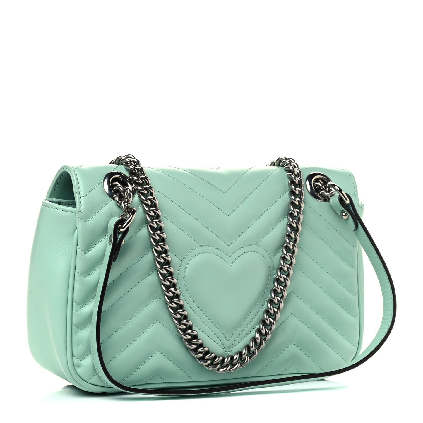 Calfskin Matelasse Small GG Marmont Shoulder Bag Water Green