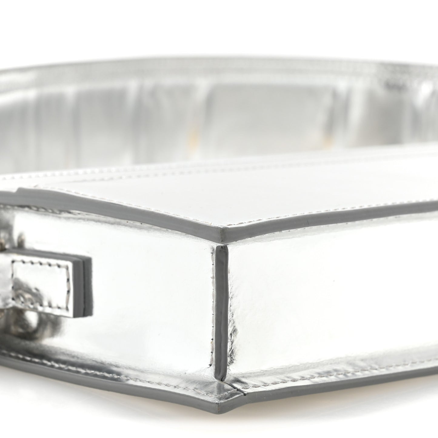Metallic Calfskin Le Sac Ciuciu Silver