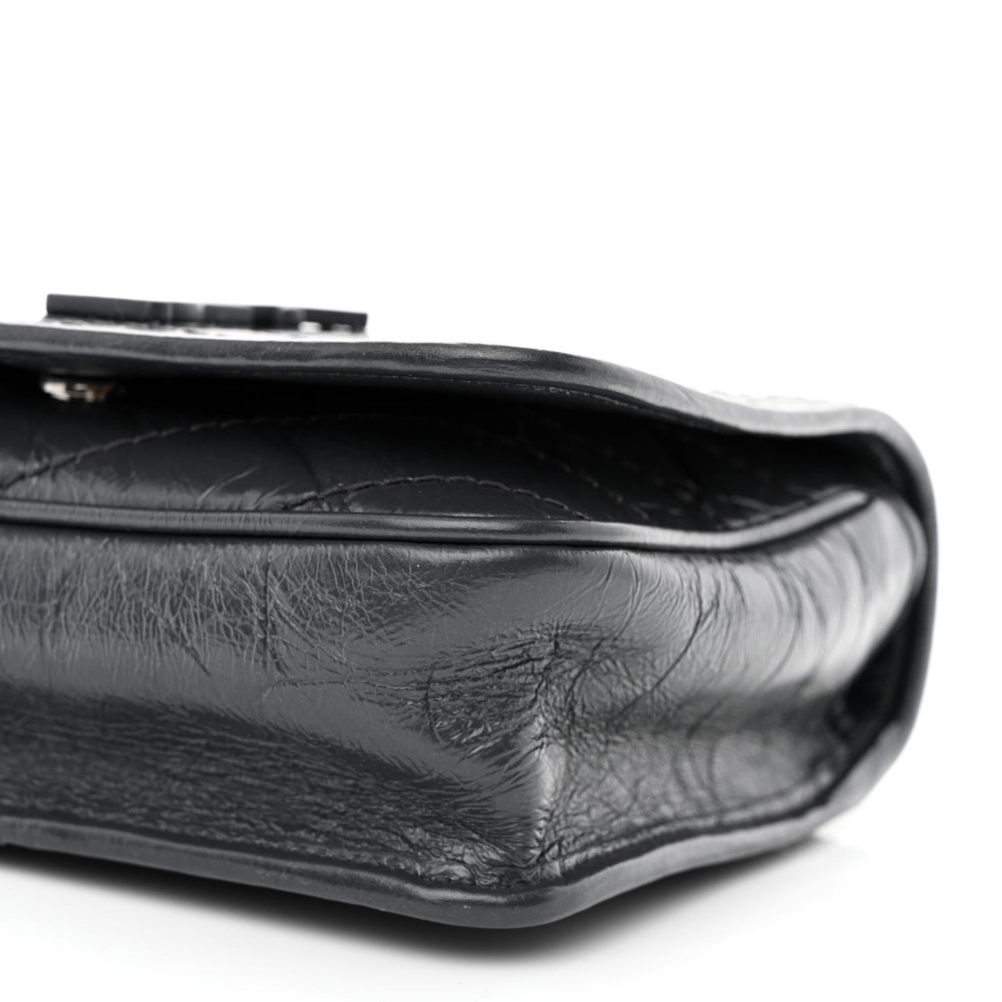 Crinkled Calfskin Matelasse Monogram Niki Chain Wallet Storm