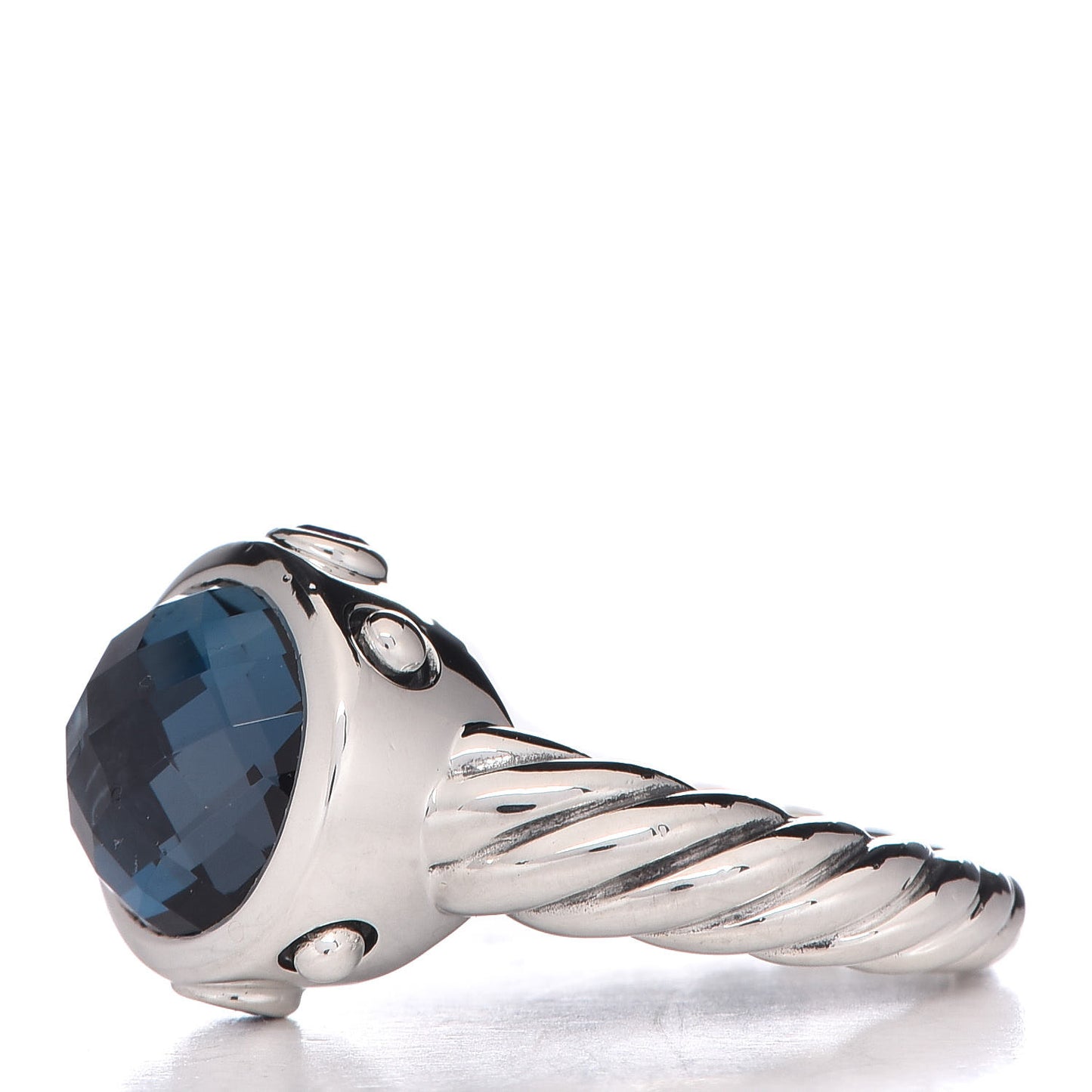  Sterling Silver Blue Topaz Amethyst 11mm Renaissance Ring 54 7