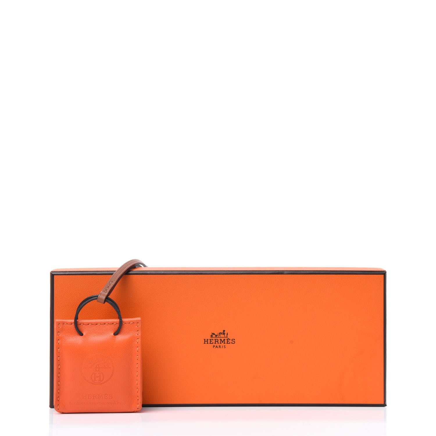 Hermes Milo Lambskin Swift Shopping Bag Charm Feu Gold 7 of 7