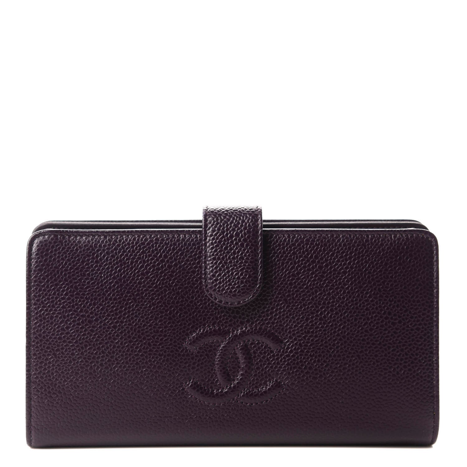 Chanel Caviar Timeless CC French Long Wallet Purple 1 of 10