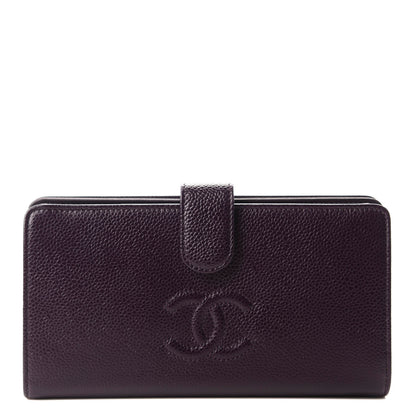 Chanel Caviar Timeless CC French Long Wallet Purple 1 of 10