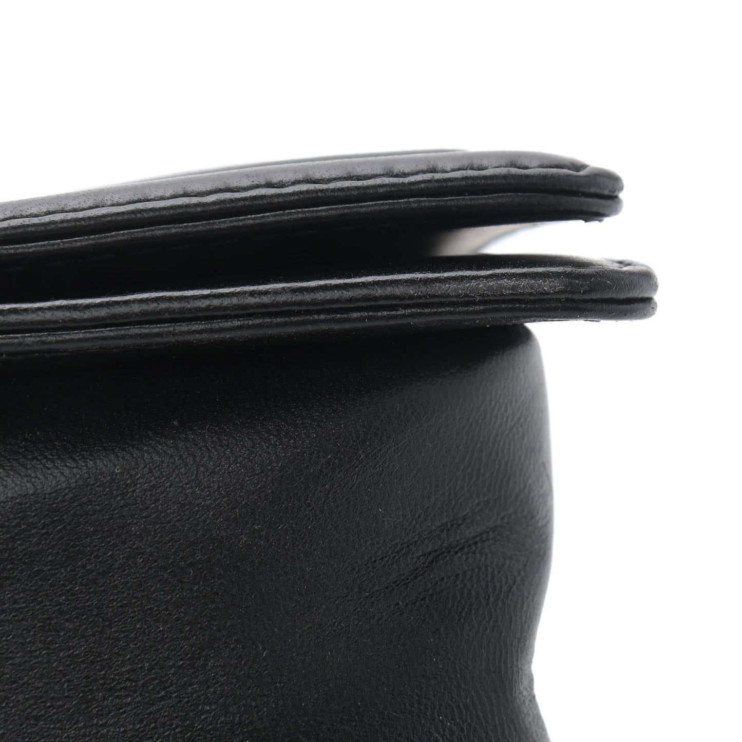 Calfskin Quilted Small Boy Flap Black