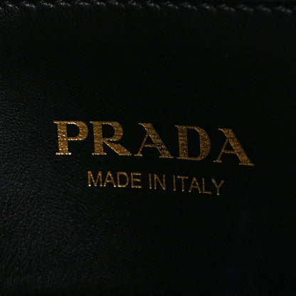 Prada Soft Calfskin Triangolo Symbole Embossed Small Tote Black 6 of 9