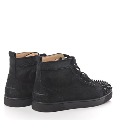 Christian Louboutin Suede Womens Louis Spikes Flat Sneakers 41.5 Black 4 of 7