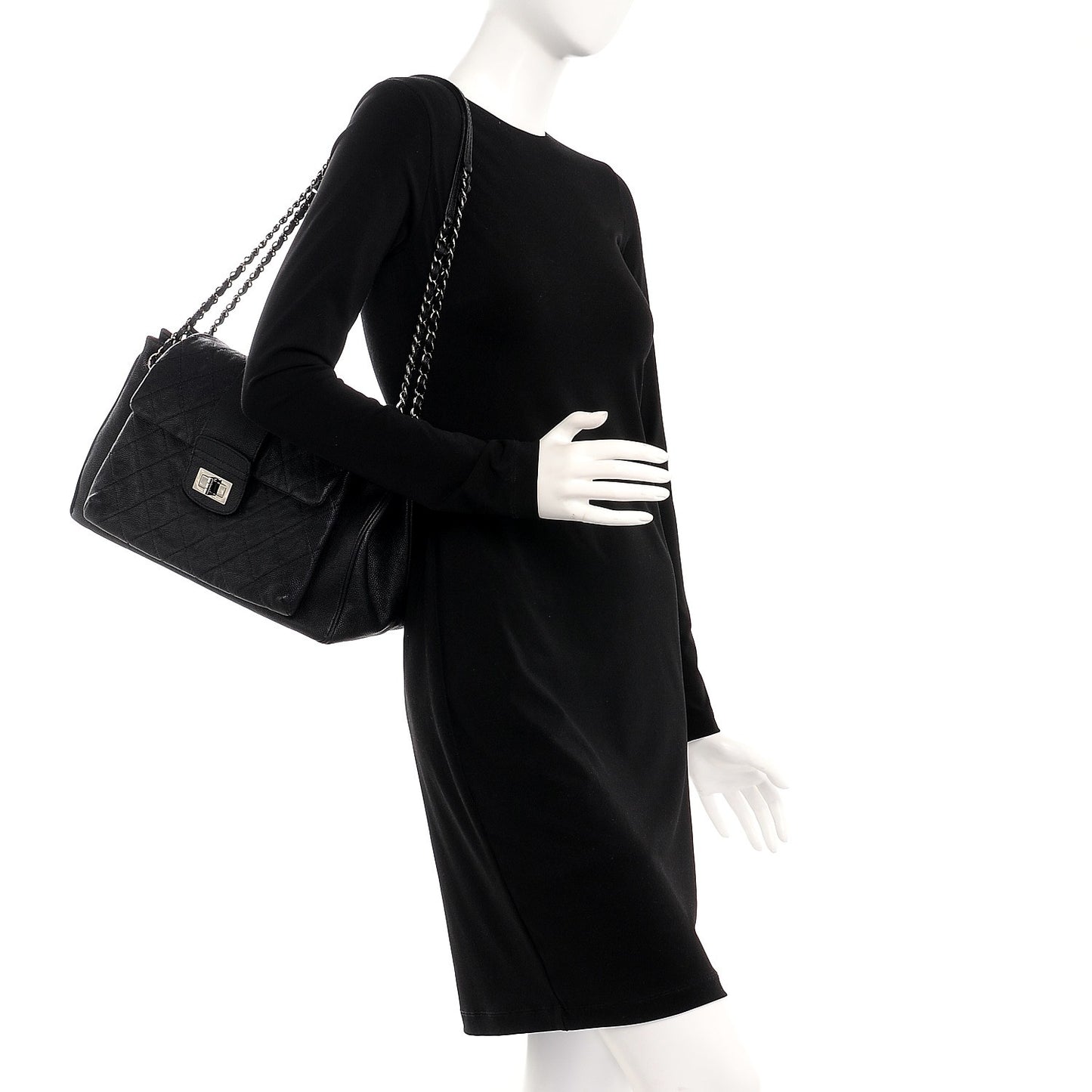Caviar Mademoiselle Accordion Flap Black