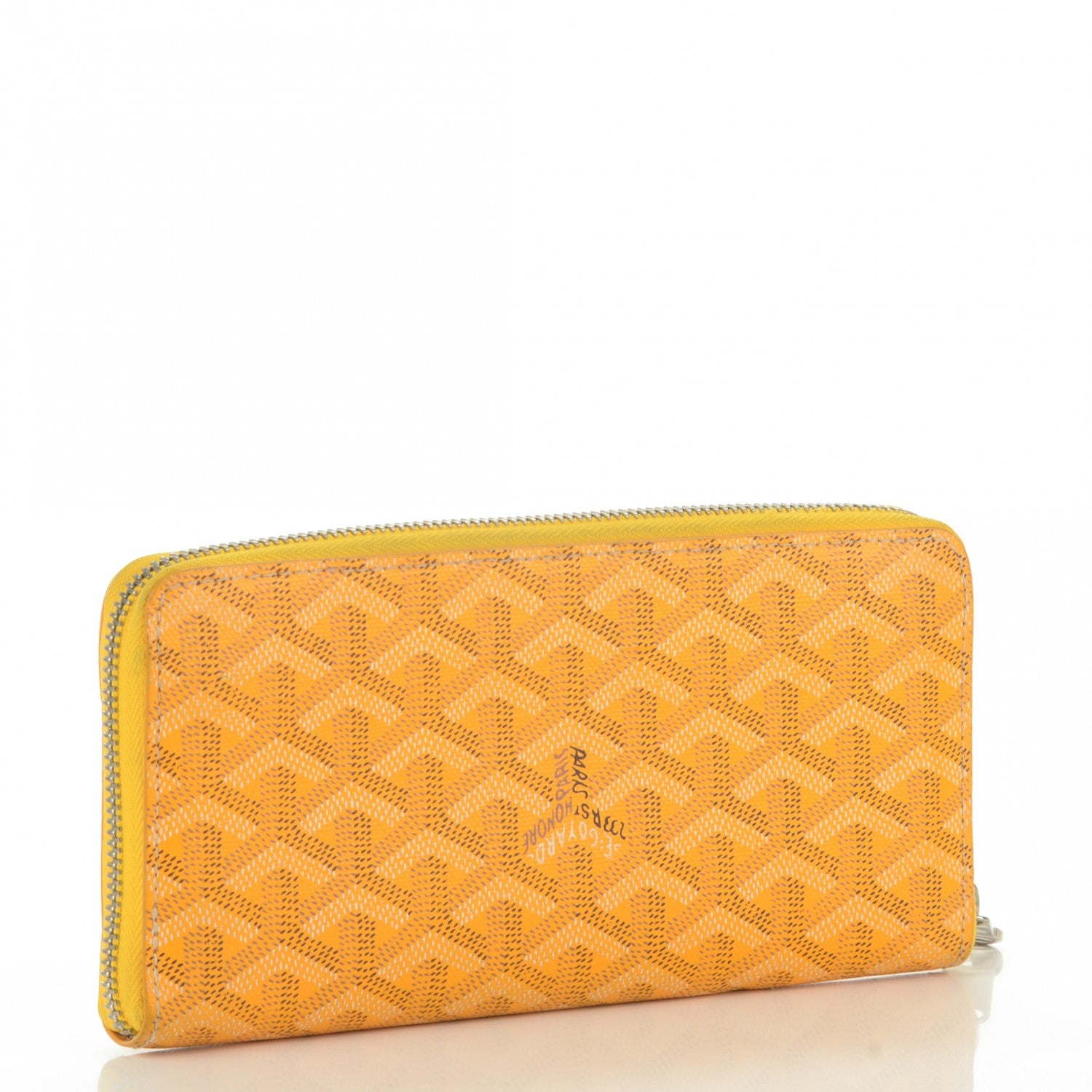 Goyard Goyardine Matignon Zip Around GM Wallet Yellow 172508