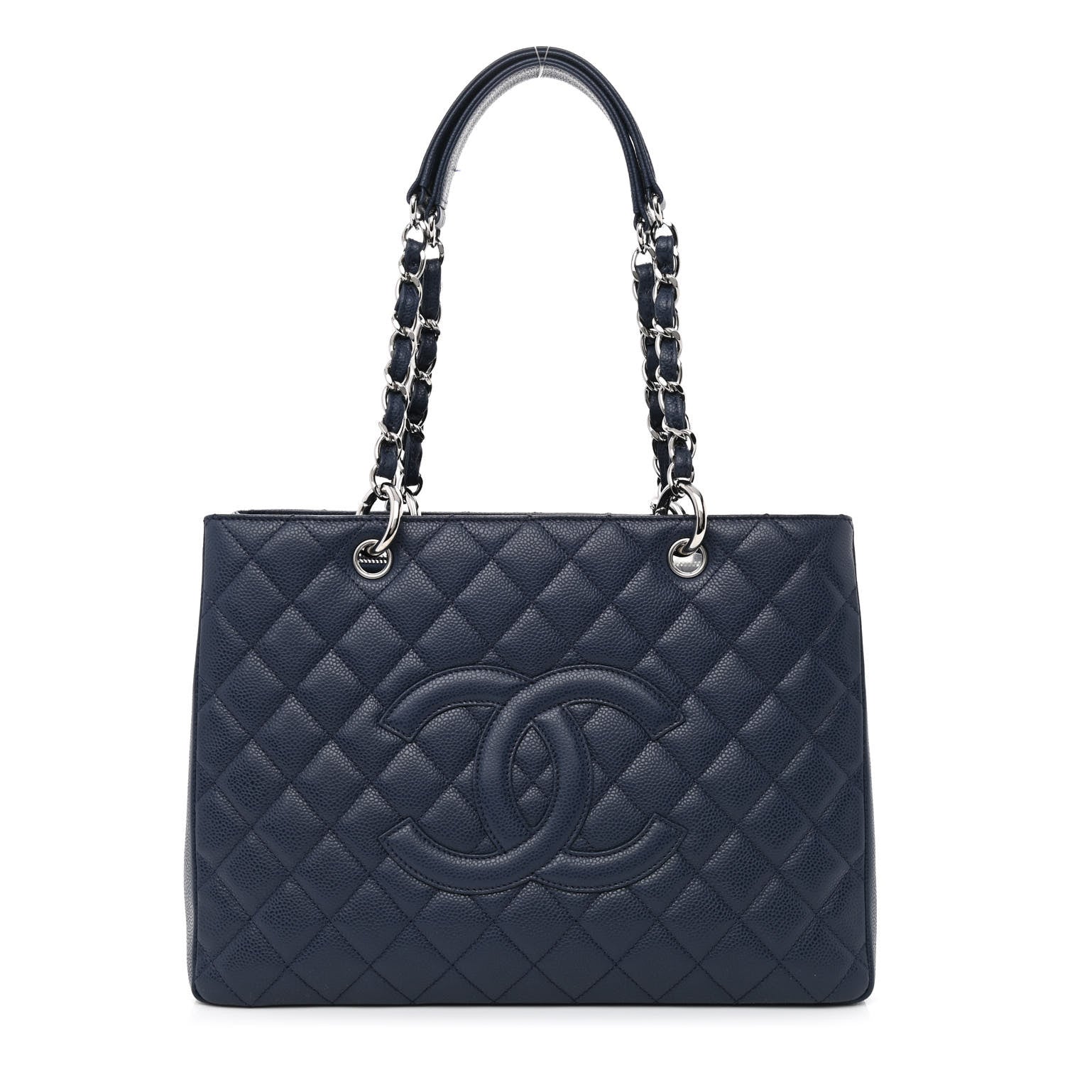 Chanel Caviar Quilted Grand Shopping Tote GST Navy Blue 1 of 11