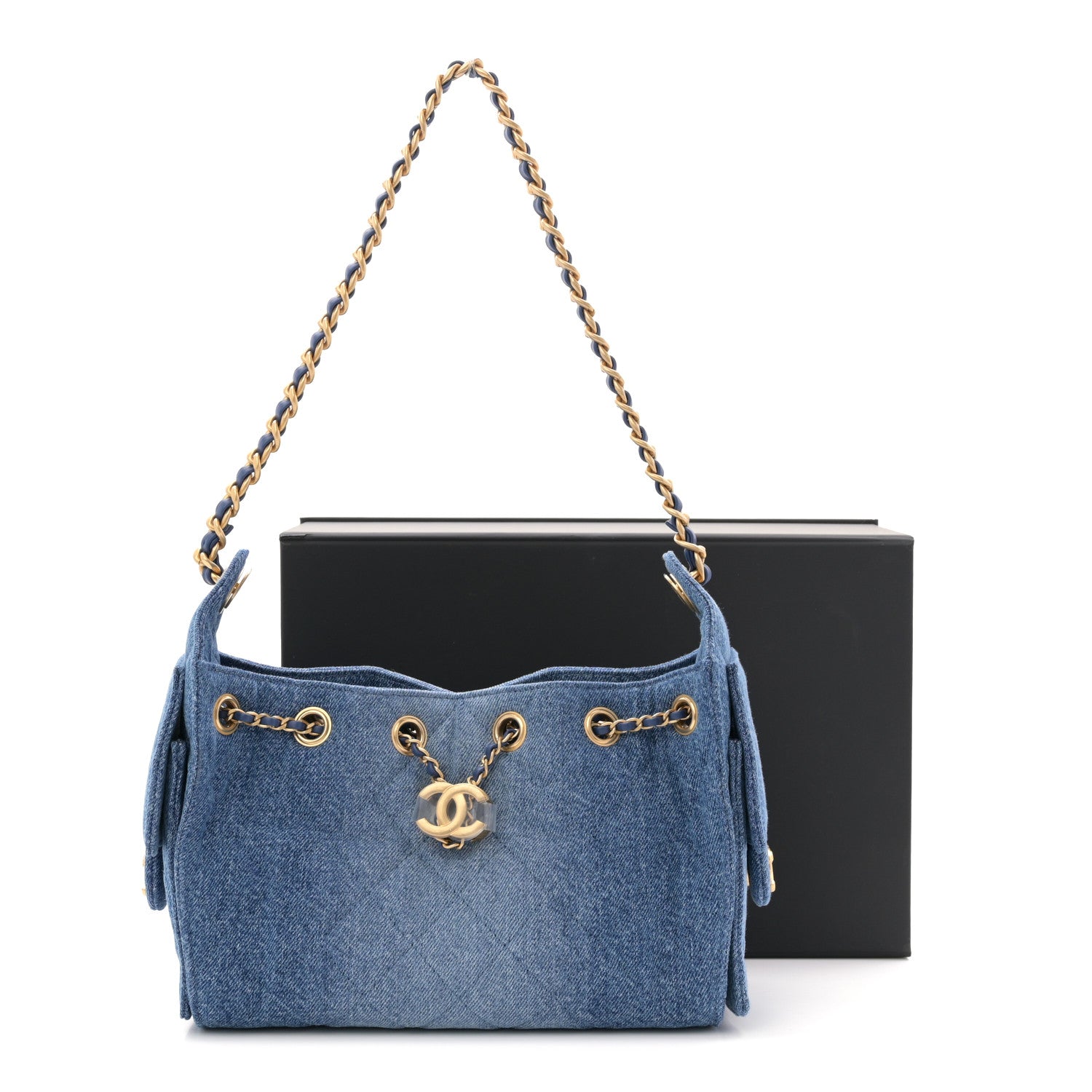 Chanel Washed Denim Quilted Mini Chanel 25 Handbag Blue 12 of 12