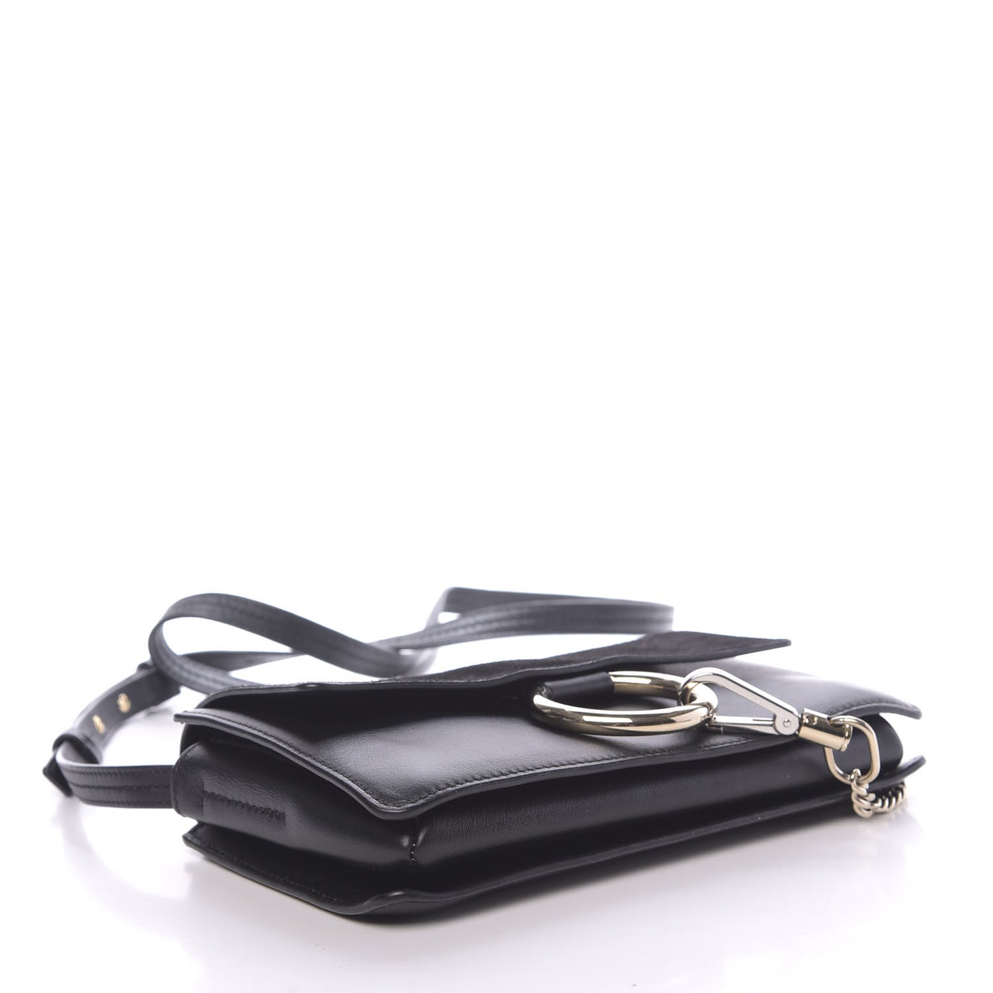 Suede Calfskin Small Faye Shoulder Bag Black