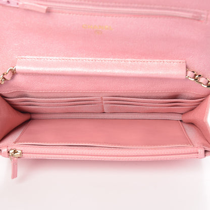 Chanel Iridescent Caviar Quilted Wallet on Chain WOC Rose Pink 7 of 11