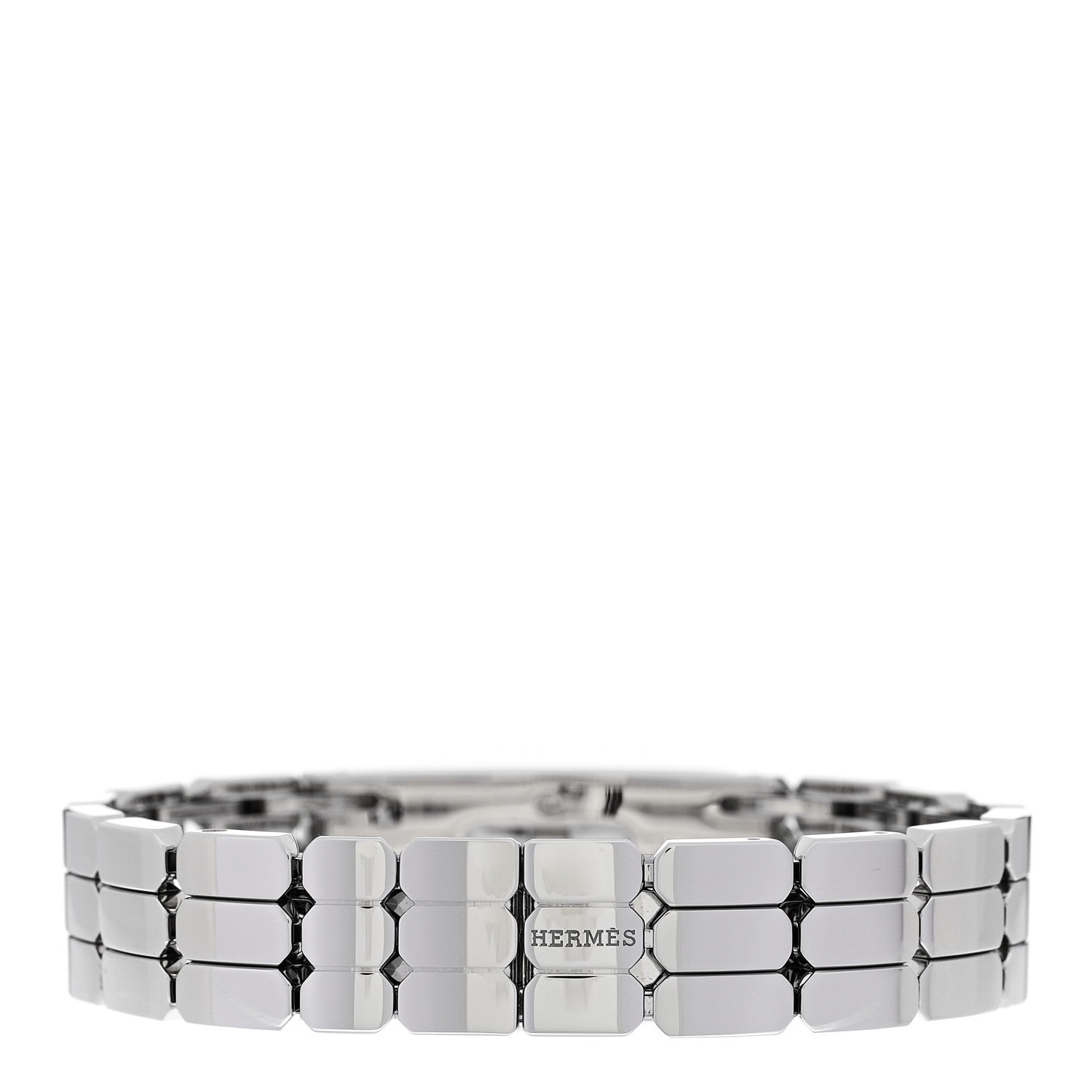 Hermes Stainless Steel Diamond 16mm Kelly Quartz Watch 3 of 9