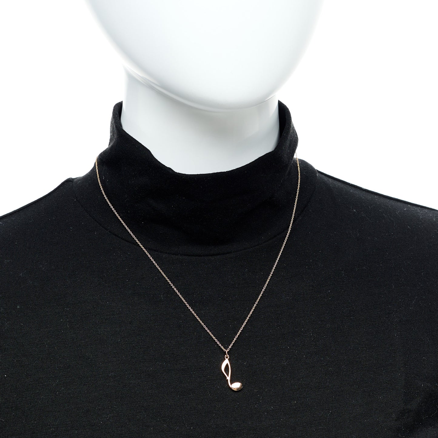 18K Rose Gold Paloma Picasso Graffiti Music Note Pendant Necklace