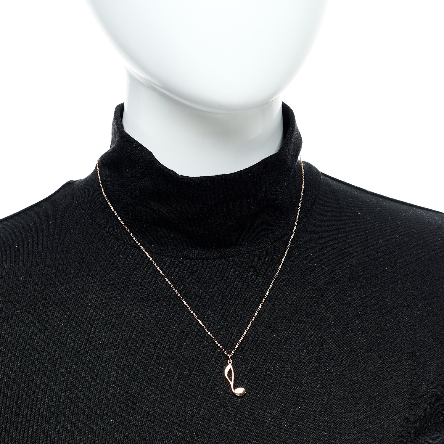 Tiffany 18K Rose Gold Paloma Picasso Graffiti Music Note Pendant Necklace 2 of 5
