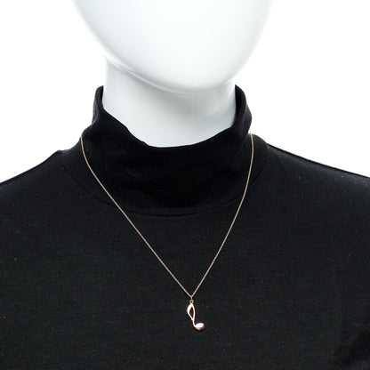 Tiffany 18K Rose Gold Paloma Picasso Graffiti Music Note Pendant Necklace 2 of 5