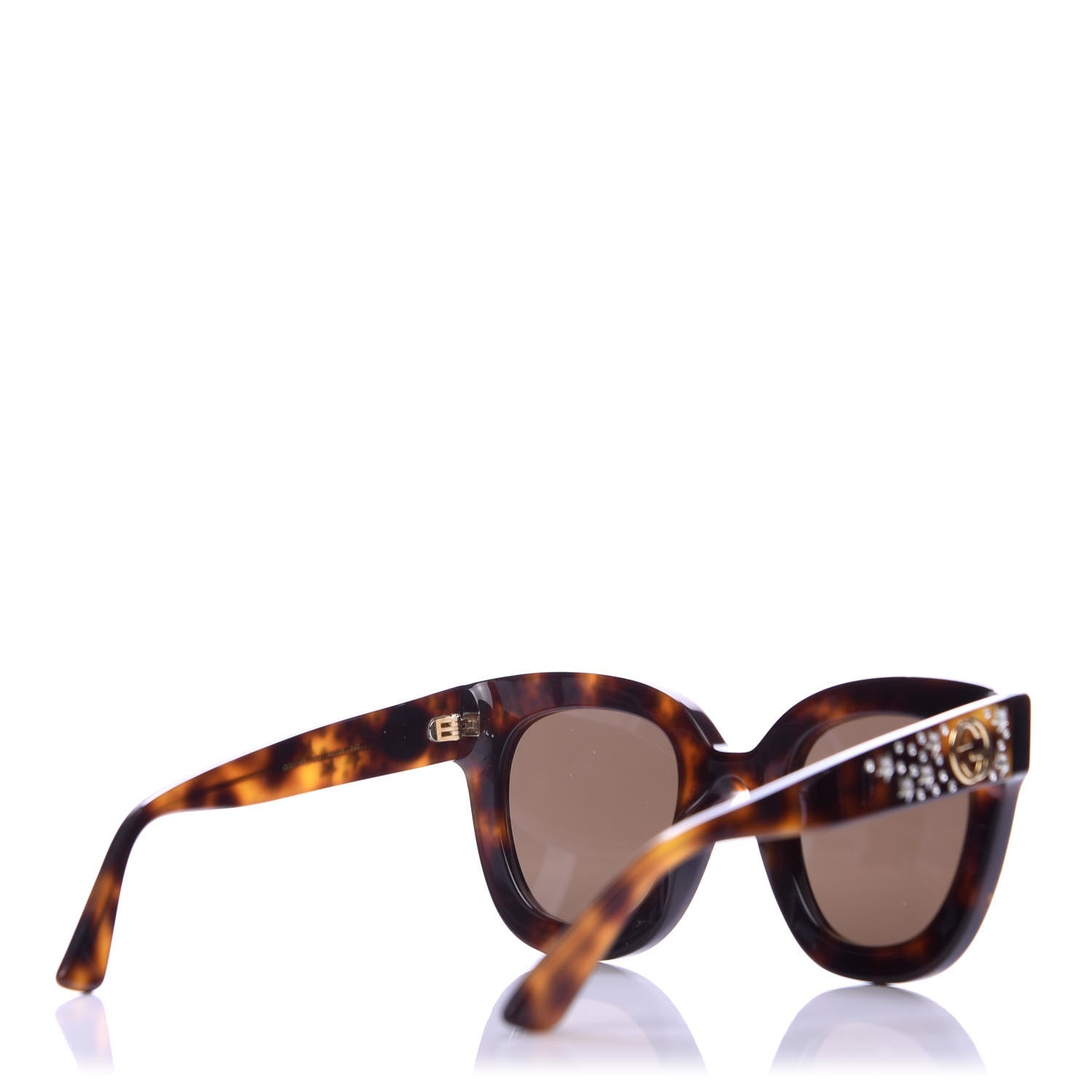 Gucci Acetate Stars Cat Eye Sunglasses GG0116S Havana 4 of 8