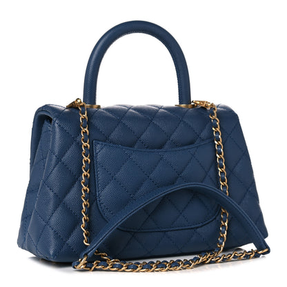 Chanel Caviar Quilted Mini Coco Handle Flap Blue 3 of 12