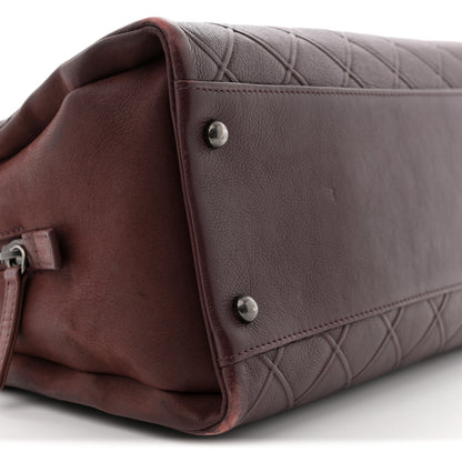 Chanel Calfskin Quilted Tote Burgundy 9 of 13
