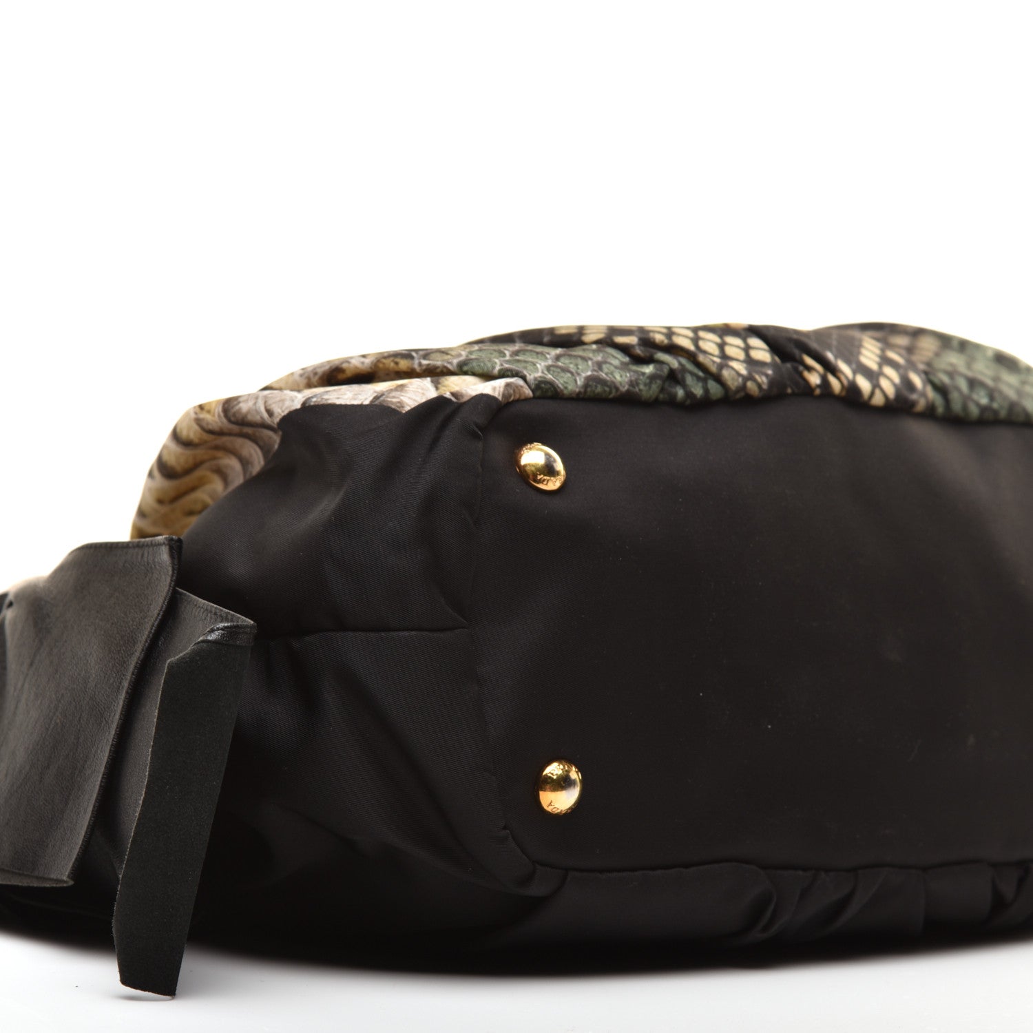 Prada Nylon Python Print Large Bow Bag Verde 5 of 8