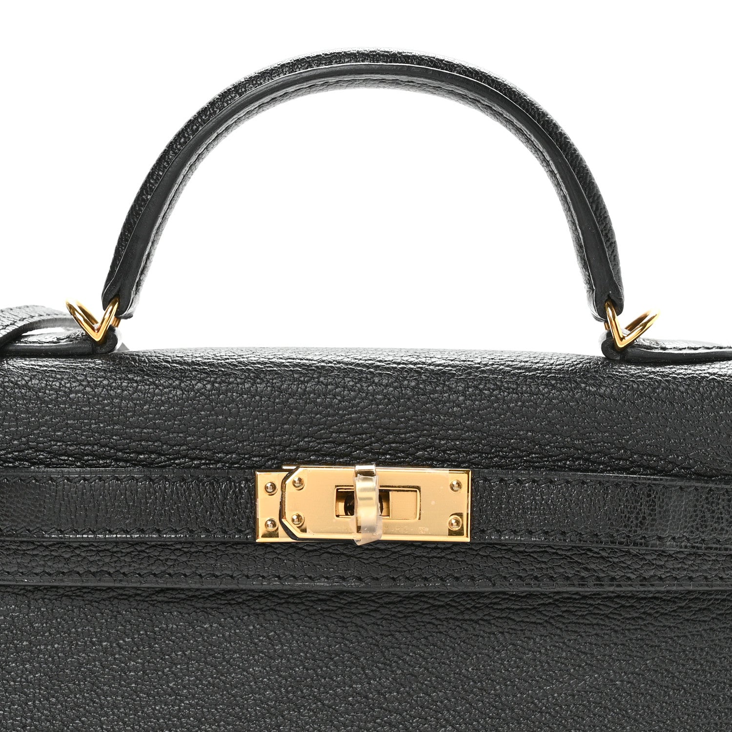 Hermes Chevre Mysore Horseshoe Mini Kelly Sellier 20 Black 8 of 11